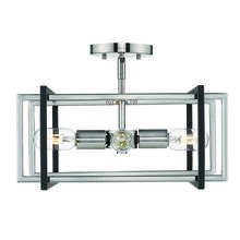 Golden 6070-SF PW-BLK - Tribeca Semi-Flush