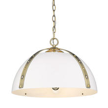 Golden 6928-3P AB-WHT - Aldrich 3 Light Pendant