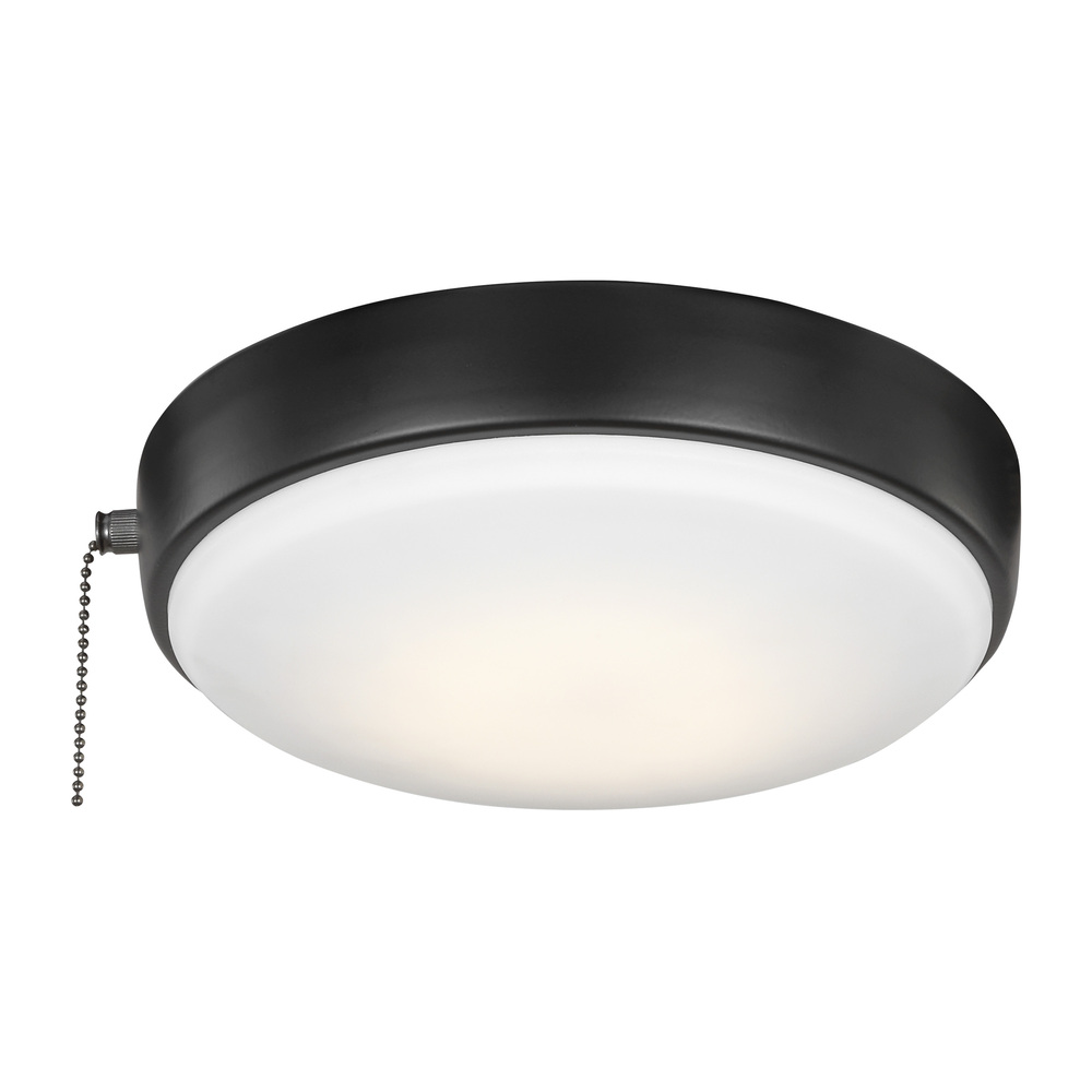 9" LED Light Kit in Matte Black with Frosted Acrylic Shade