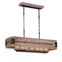 Eurofase 38492-013 - CHANDELR,7LT,LINR,WOOD,HB DOM