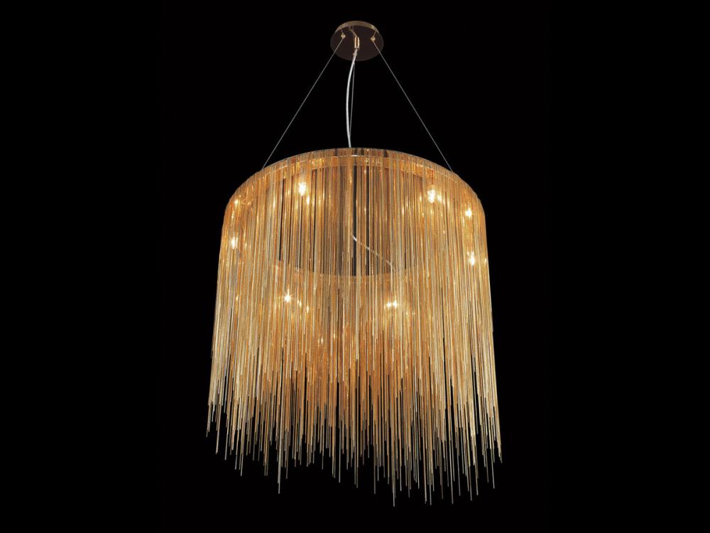 Fountain Ave. Gold Jewelry Round Hanging Chandelier