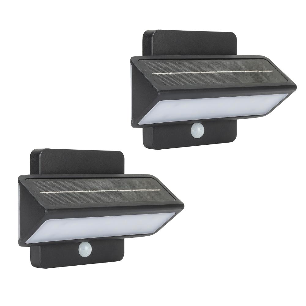 Architectural Solar Wall Accent Light W/motion Sensor 2pk - Black