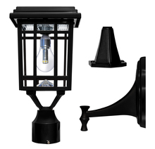 Gama Sonic 114B033 - Prairie Bulb Solar Light with GS Solar LED Light Bulb Wall Pier 3 Inch Fitter Mounts Black Finish