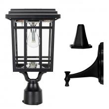 Gama Sonic 115B50033 - Grand Prairie Bulb Solar Light ? Wall/Pier/3? Fitter Mounts ? Black