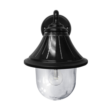 Gama Sonic 123010 - Orion Solar Light with GS Solar LED Light Bulb - Wall Mount - Black Finish