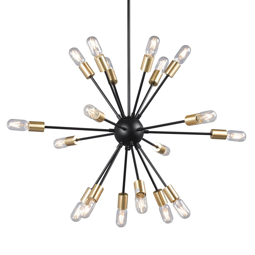 18-L Pendant BK/GD w/6", 12" & 18" Ext. Rods