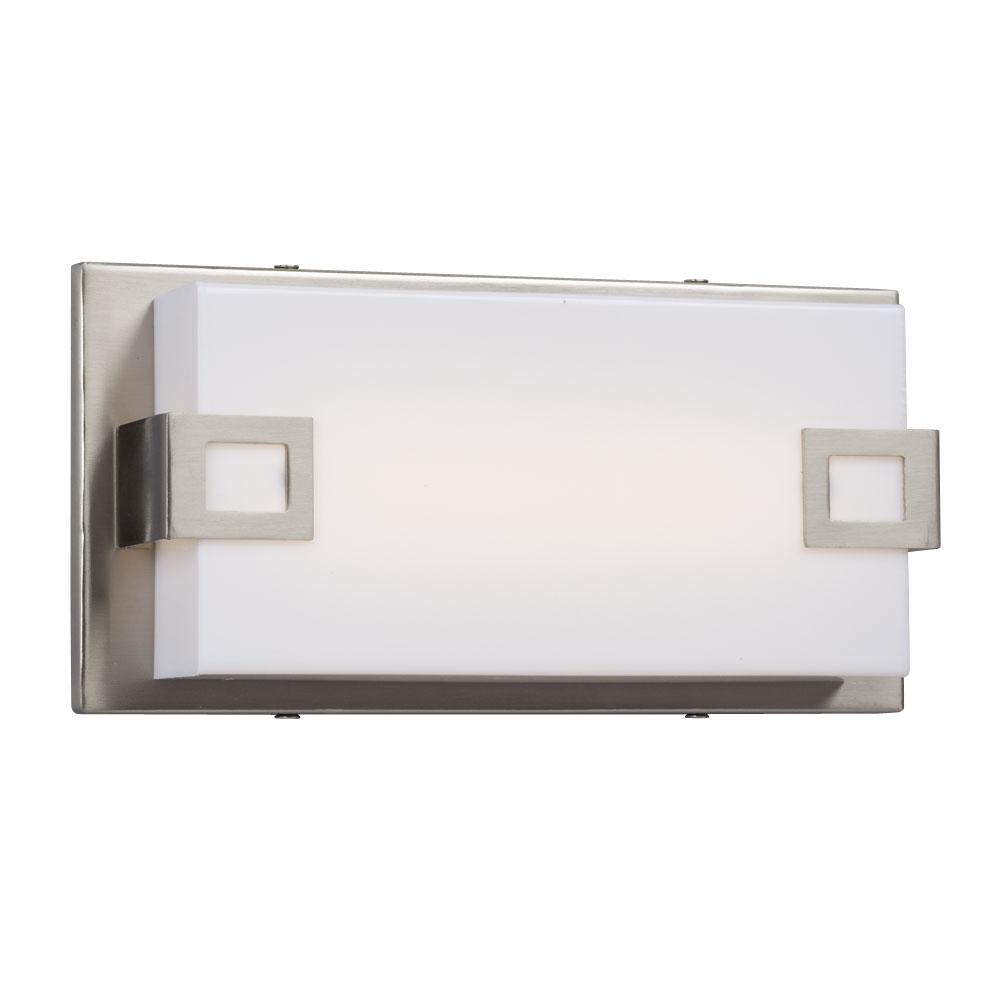 LED Bath & Vanity Light - in Brushed Nickel Finish with White Acrylic Lens (AC LED, Dimmable, 3000K)