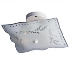 Galaxy Lighting 000000000600634 - Bedroom Light - Square with White Floral Glass