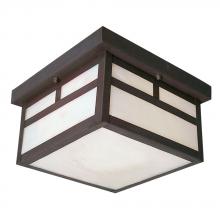 Galaxy Lighting L306120OB012A1 - 120-277V LED Outdoor Flush Mount Ceiling Fixture - in Old Bronze Finish with White Marbled Glass