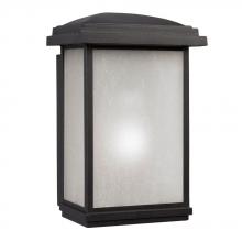 Galaxy Lighting L320590BK012A1 - 120-277V LED Outdoor Wall Mount Lantern - in Black Finish with Frosted Seeded Glass