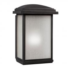 Galaxy Lighting L320690BK024A1 - 120-277V LED Outdoor Wall Mount Lantern - in Black Finish with Frosted Seeded Glass