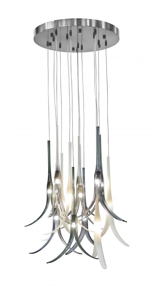 Featherly - Featherly 13 Light Pan Pendant Brushed Nickel