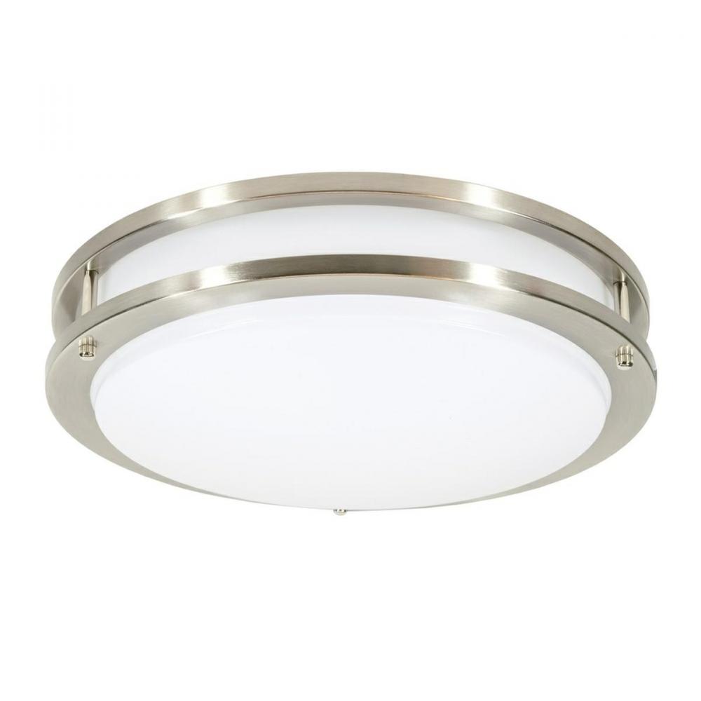 JESCO Flush Mount LED 14" Round Double Ring 18W 3000K 90CRI BN