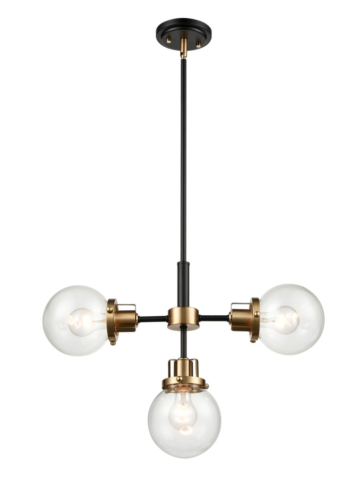 Mellrosa 3-Light Pendant light Matte Black Modern Gold
