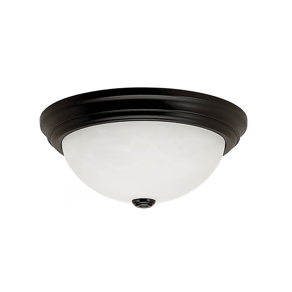 2-Light Flushmount Ceiling Light Fine Tex Black