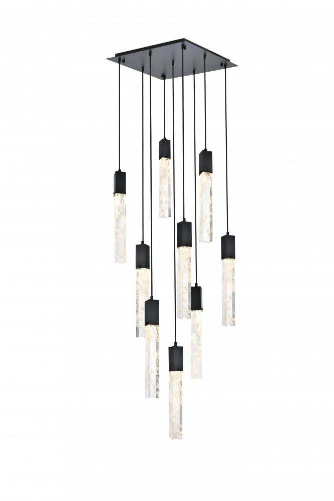Pendant L20"W20"H24"L9 Black