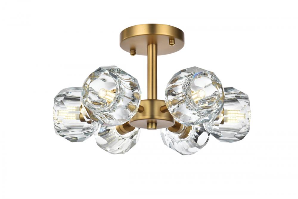 Eren Flush Mount D14" H7" L6 Satin Gold