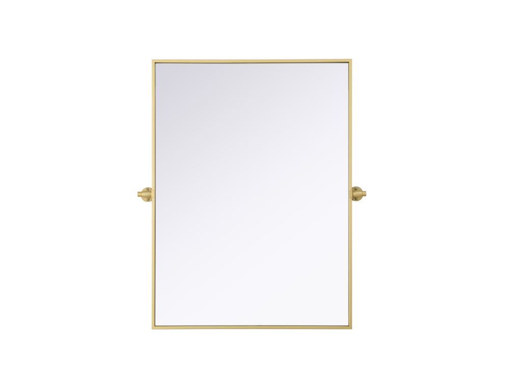 Metal Frame Mirror 27"W x 36"H Brass