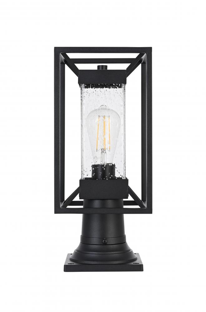 Outdoor Pole Light L7" W7" H16" L1 Black