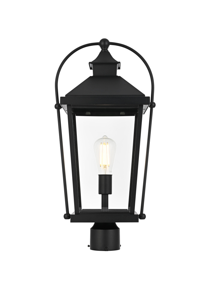 Pole Light W11"xD9"xH22.8" Lt1/E26/60W Black