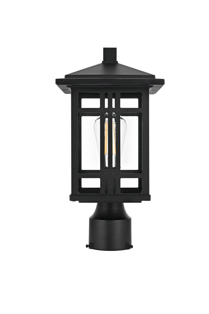 Pole Light W7.5"xD7.5"xH14.1" Lt1/E26/60W Black