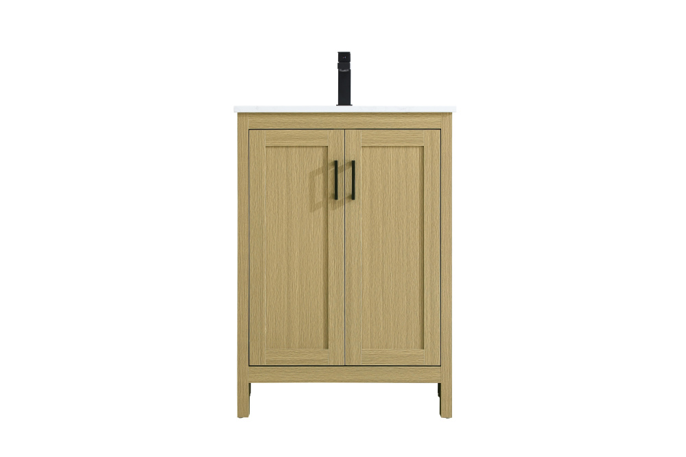 Vanity Cabinet 2Dr W24''xD19''xH34" Honey Brown