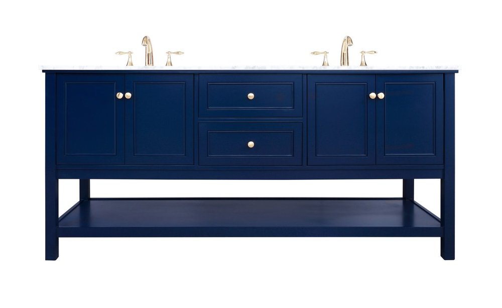 72 Inch Single Bathroom Vanity In Blue, 72 Inch Vanity Top Double Sink Blue