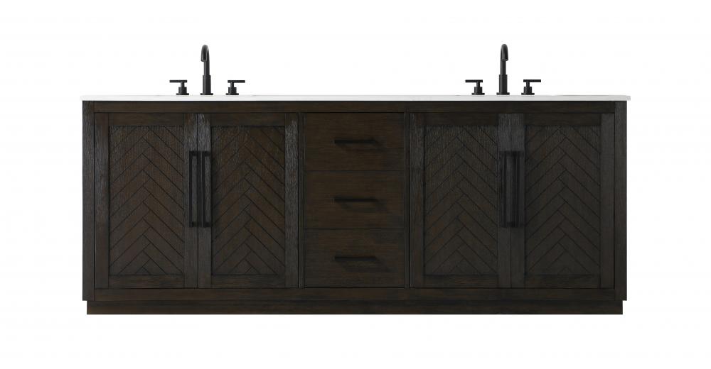 Vanity Cabinet 4Dr 3Dw W84"xD21.5"xH34"  Chocolate Oak