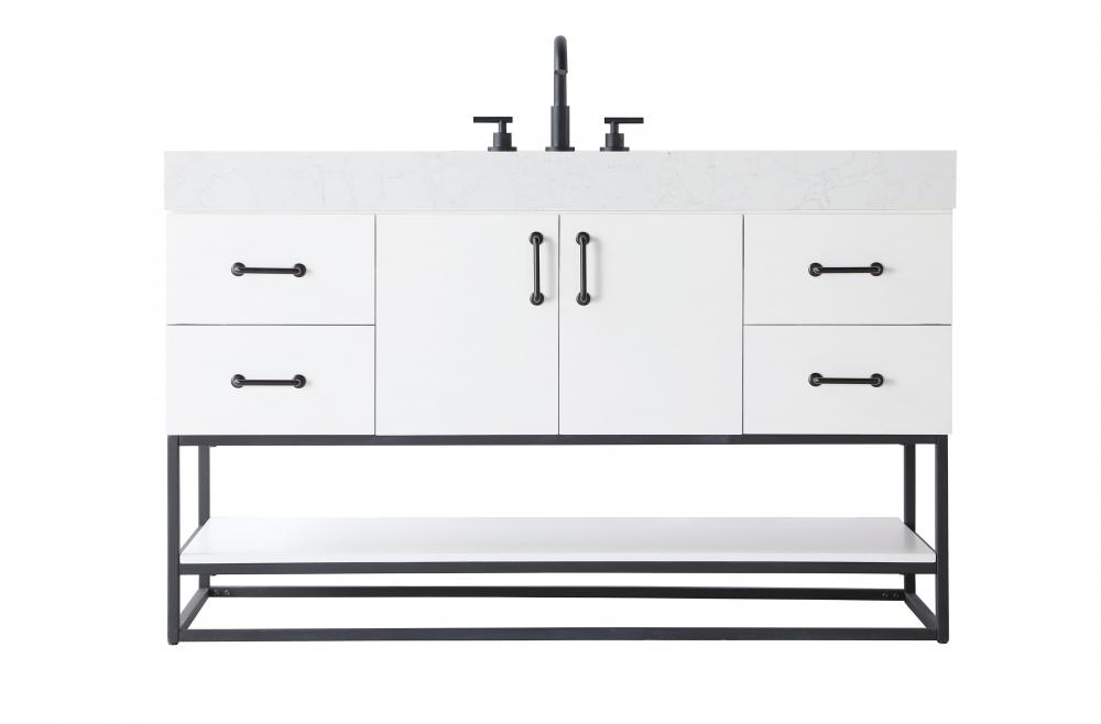 Vanity Cabinet 2Dr 4Dw 54x21.5x34 White