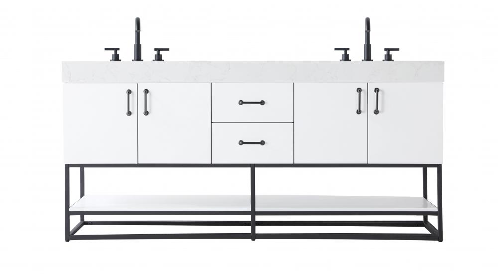 Vanity Cabinet 4Dr 2Dw 72x21.5x34 White