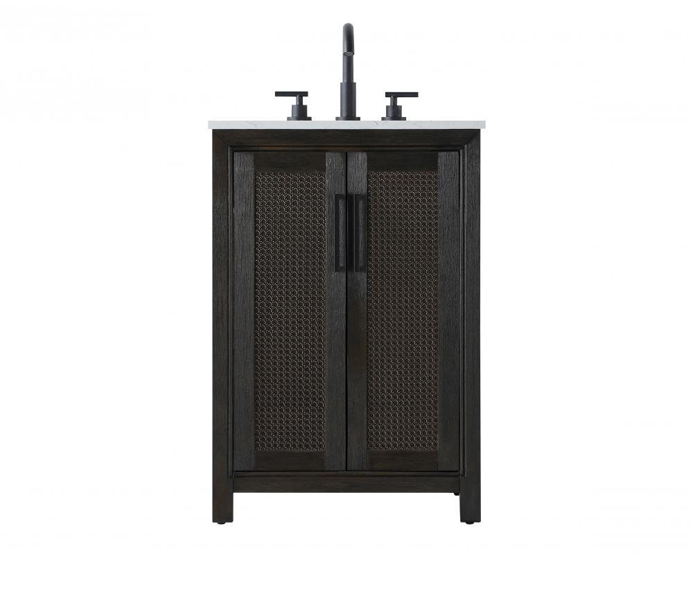 Vanity Cabinet 2Dr 24x21.5x35 Chocolate Oak