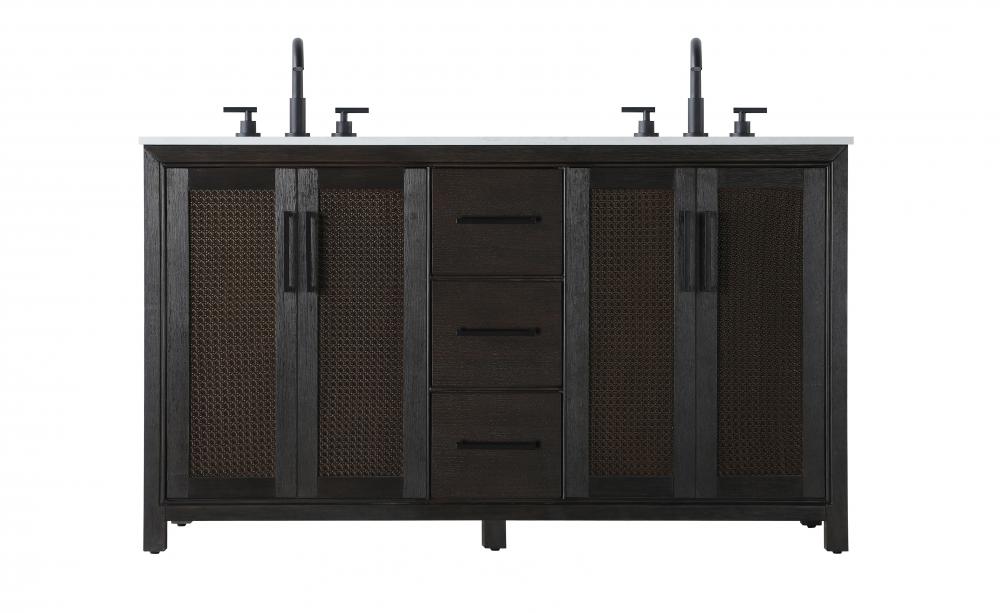 Vanity Cabinet 4Dr 3Dw 60x21.5x35 Chocolate Oak