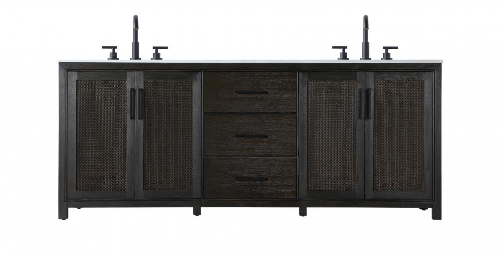 Vanity Cabinet 4Dr 3Dw 84x21.5x35 Chocolate Oak