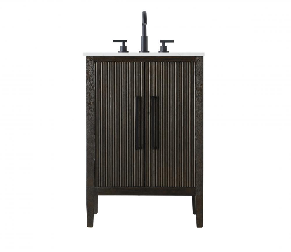Vanity Cabinet 2Dr 24x21.5x35 Chocolate Oak