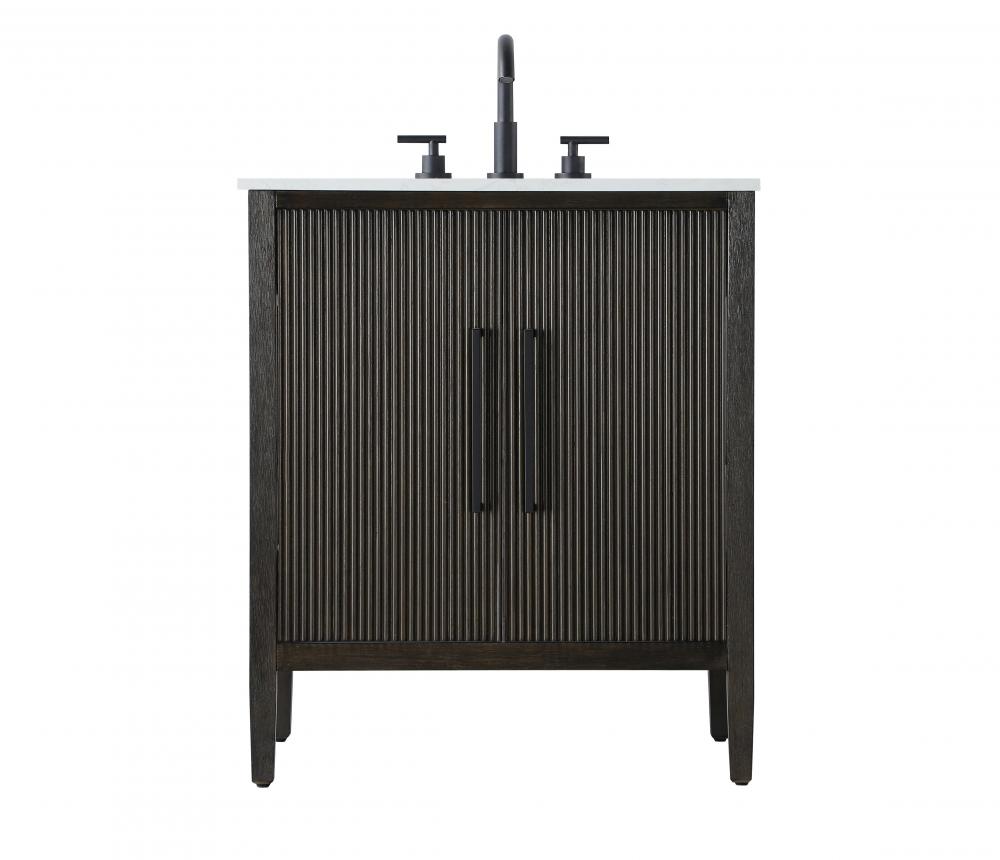 Vanity Cabinet 2Dr 30x21.5x35 Chocolate Oak