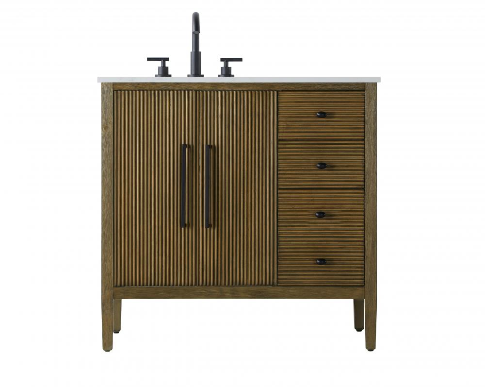 Vanity Cabinet 2Dr 3Dw 36x21.5x35 Hazel Oak