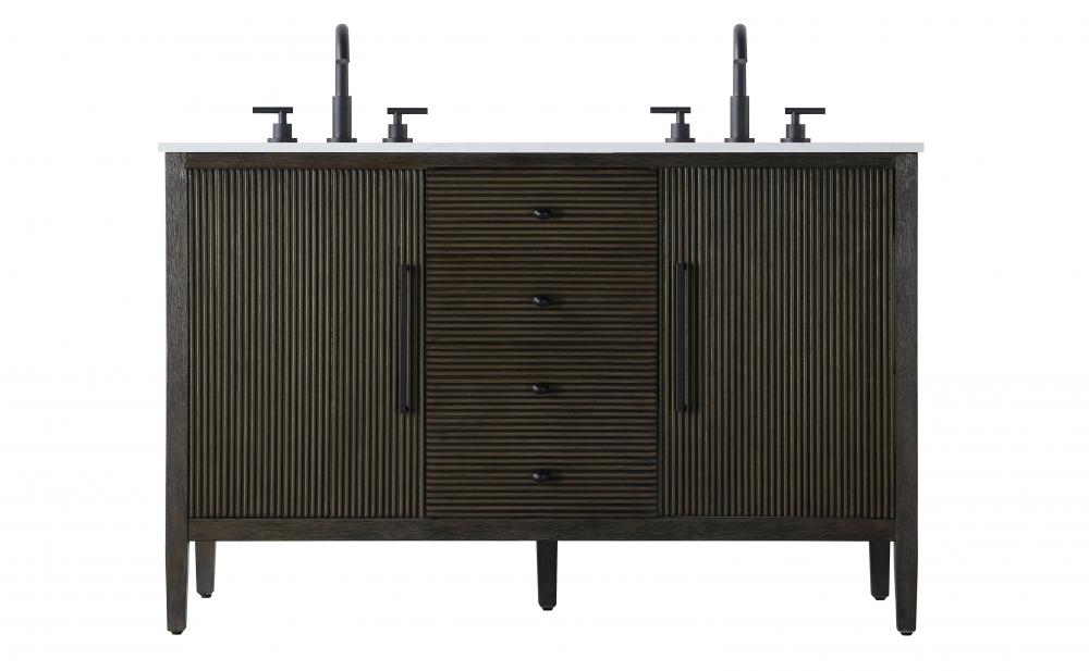Vanity Cabinet 2Dr 3Dw 54x21.5x35 Chocolate Oak
