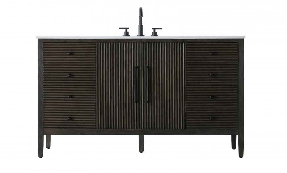 Vanity Cabinet 2Dr 6Dw 60x21.5x35 Chocolate Oak
