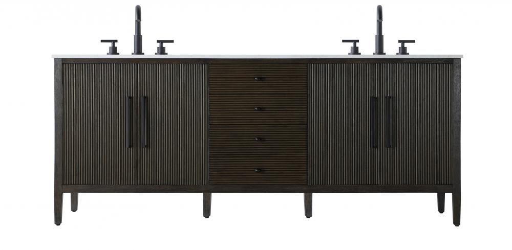 Vanity Cabinet 4Dr 3Dw 84x21.5x35 Chocolate Oak