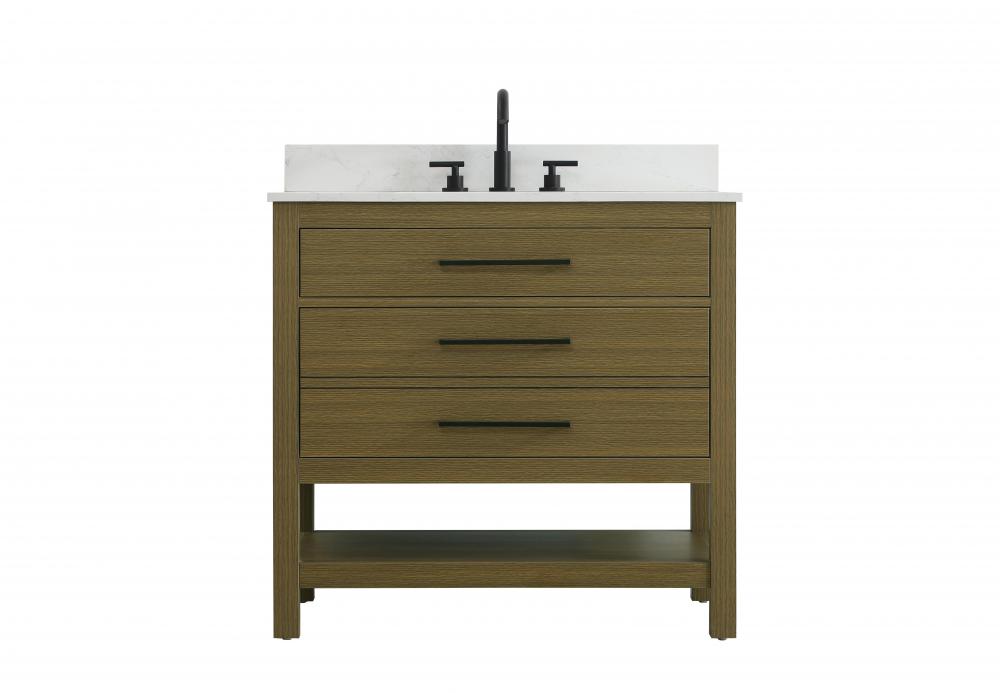 Vanity Cabinet 2DW 36"W x 22"D x 34"H Chestnut Brownw/BS