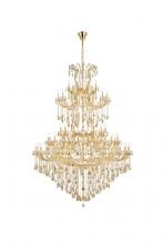 Elegant 2800G96G-GT/RC - Maria Theresa 84 Light Gold Chandelier Golden Teak (Smoky) Royal Cut Crystal