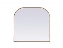 Elegant MR1B4038BRS - Metal Frame Arch Mirror 40x38 Inch in Brass