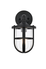Elegant OD807W12BK - Hugo 6 inch Outdoor Wall sconce in Black