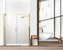 Elegant SD404-6072BGD - Semi-frameless hinged shower door 60 x 72 Brushed Gold