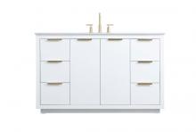 Elegant VF19454WH - 54 Inch SIngle Bathroom Vanity In White