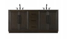 Elegant VF29072DCO - Vanity Cabinet 4Dr 3Dw W72"xD21.5"xH34" Chocolate Oak