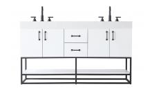 Elegant VF29260DWH - Vanity Cabinet 4Dr 2Dw 60x21.5x34 White