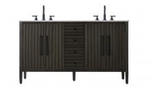 Elegant VF29660DCO - Vanity Cabinet 4Dr 3Dw 60x21.5x35 Chocolate Oak