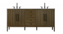 Elegant VF29672DHO - Vanity Cabinet 4Dr 3Dw 72x21.5x35 Hazel Oak