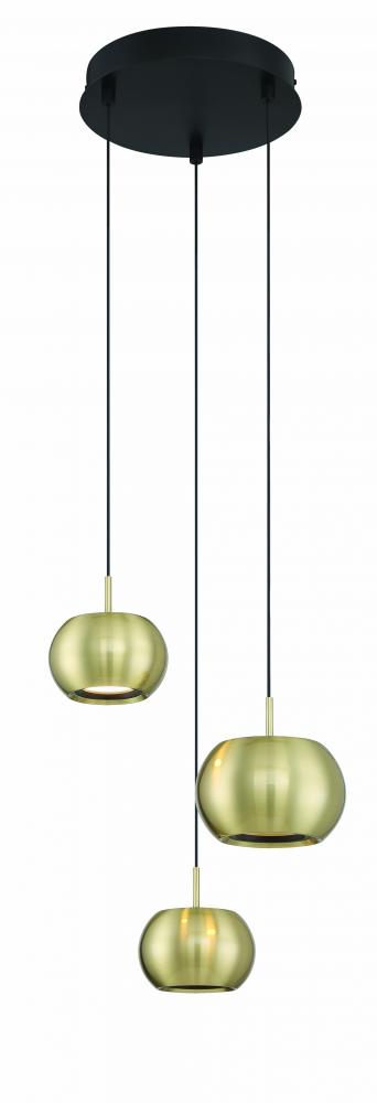 HALO 3 LIGHT LED PAN PENDANT